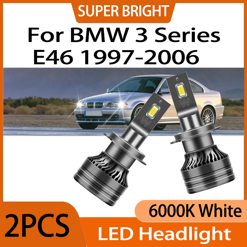 2PCS 6000K White LED Headlamp 30000LM 150W 3570 CSP Chips Canbus LED Headlight H7 Car Headlight For BMW 3 Series E46 1997-2006
2PCS 6000K White LED Headlamp 30000LM 150W 3570 CSP Chips Canbus LED Headlight H7 Car Headlight For BMW 3 Series E46 1997-2006
