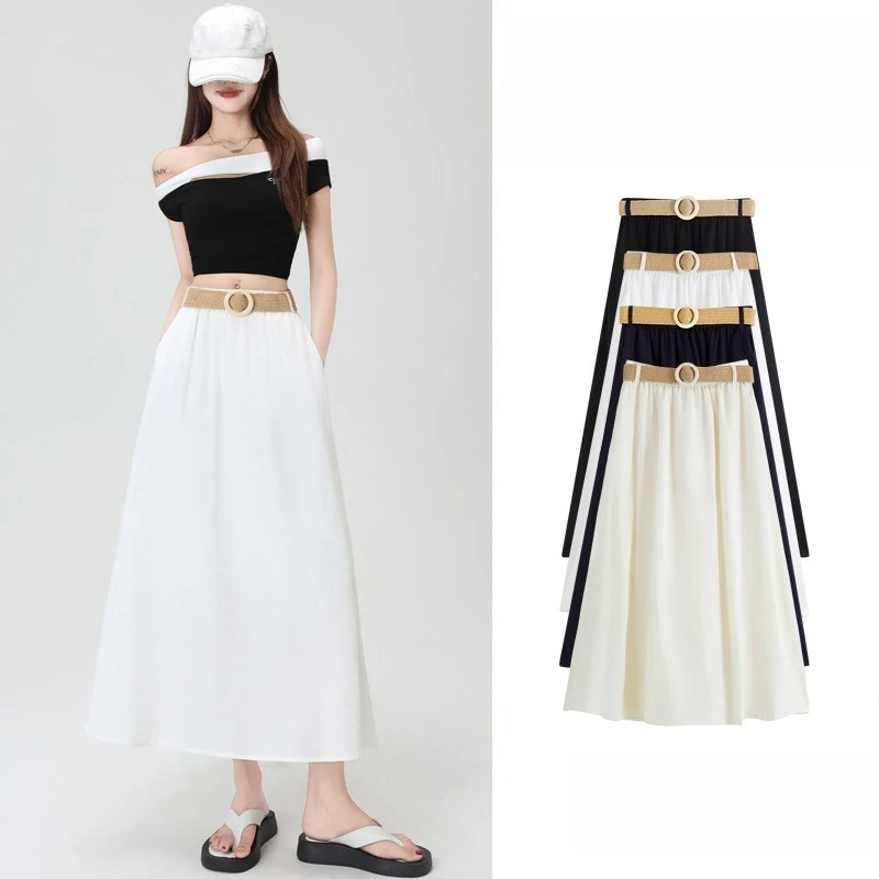 Винтажные женские длинные юбки-зонтики из хлопка и льна, новинка 202, осень, однотонные корейские повседневные свободные юбки трапециевидной формы с высокой талией, женские
Винтажные женские длинные юбки-зонтики из хлопка и льна, новинка 202, осень, однотонные корейские повседневные свободные юбки трапециевидной формы с высокой талией, женские