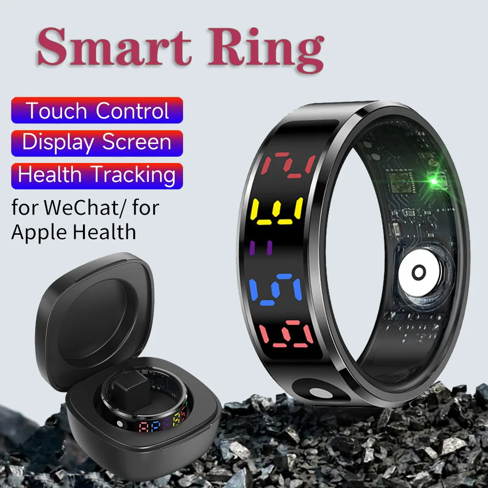 Умное кольцо с сенсорным экраном дисплея для Iphone, монитор сердечного ритма и кислорода в крови, менеджер здоровья, спортивное кольцо с беспроводной зарядкой
Умное кольцо с сенсорным экраном дисплея для Iphone, монитор сердечного ритма и кислорода в крови, менеджер здоровья, спортивное кольцо с беспроводной зарядкой