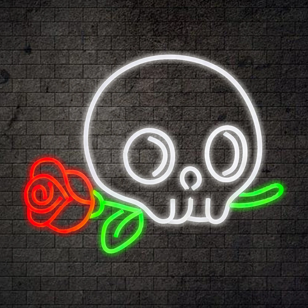Cute Skull Neon Sign Skeleton Flower Led Lights Ghost Cool Room Decoration For Bedroom Bar Christmas Halloween Birthday Party
Cute Skull Neon Sign Skeleton Flower Led Lights Ghost Cool Room Decoration For Bedroom Bar Christmas Halloween Birthday Party