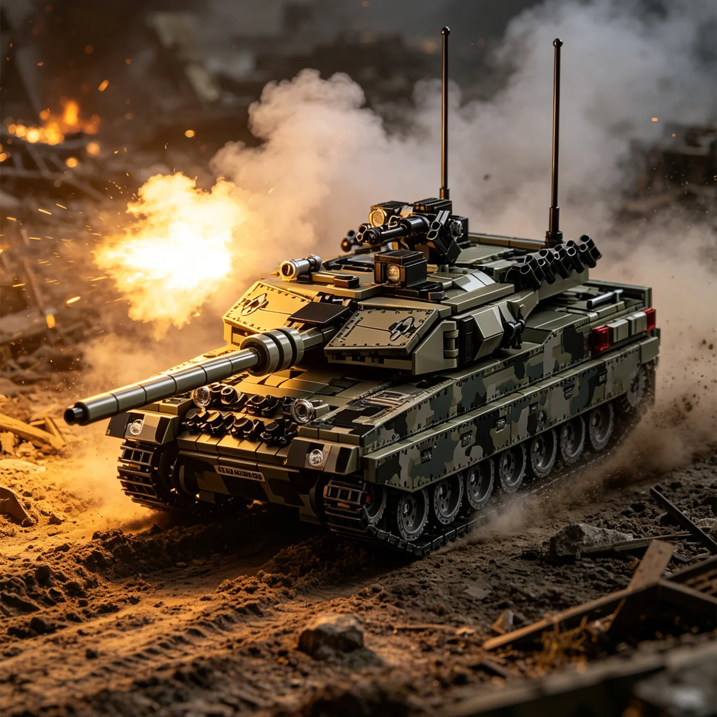 MOC Toy Figurines Main Battle Tank Building Block Model: Leopard 2A7 Tracked Armored Vehicle 66058
MOC Toy Figurines Main Battle Tank Building Block Model: Leopard 2A7 Tracked Armored Vehicle 66058