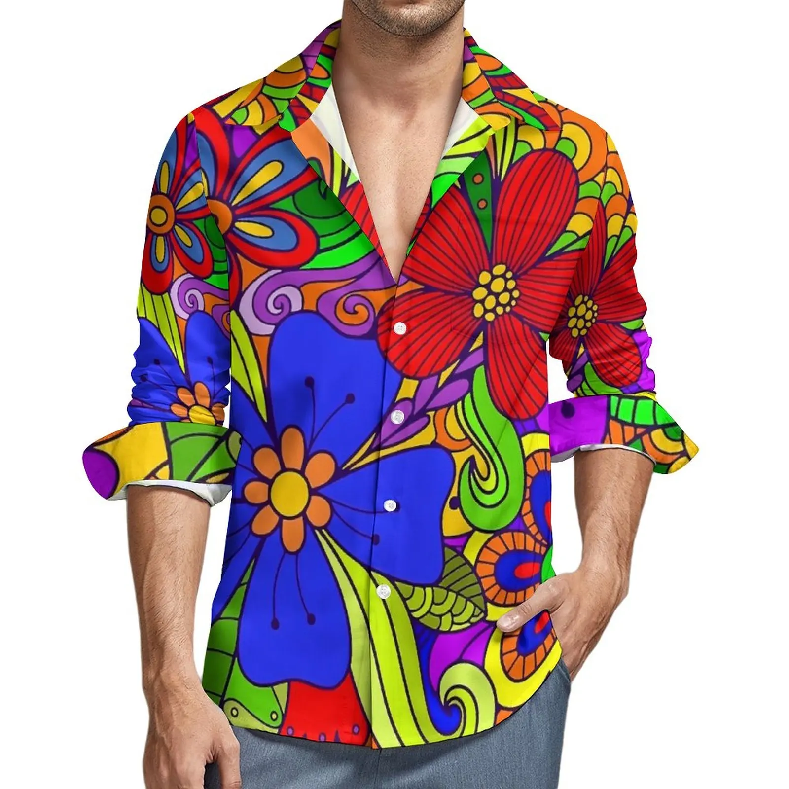 Flower Power Shirt Autumn Colorful Floral Print Casual Shirts Male Vintage Blouses Long Sleeve Graphic Aesthetic Top Plus Size
Flower Power Shirt Autumn Colorful Floral Print Casual Shirts Male Vintage Blouses Long Sleeve Graphic Aesthetic Top Plus Size