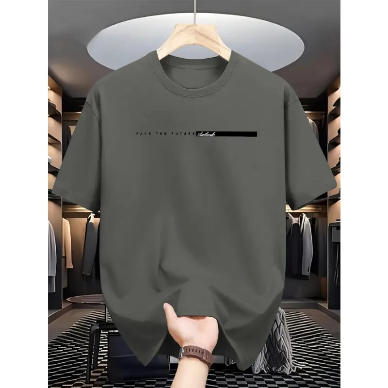 Summer Men's 100% Cotton Casual Loose T-Shirt, Large Letter Print Crew Neck Short Sleeve Top, High Street Unisex Style
Summer Men's 100% Cotton Casual Loose T-Shirt, Large Letter Print Crew Neck Short Sleeve Top, High Street Unisex Style