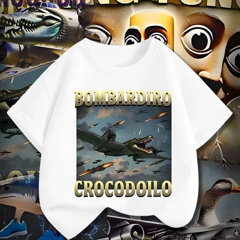 Bombardiro Crocodilo Crocodile Plane Bomber забавная футболка с мемом для мужчин и женщин, летние повседневные хлопковые удобные футболки с короткими рукавами, топы
Bombardiro Crocodilo Crocodile Plane Bomber забавная футболка с мемом для мужчин и женщин, летние повседневные хлопковые удобные футболки с короткими рукавами, топы