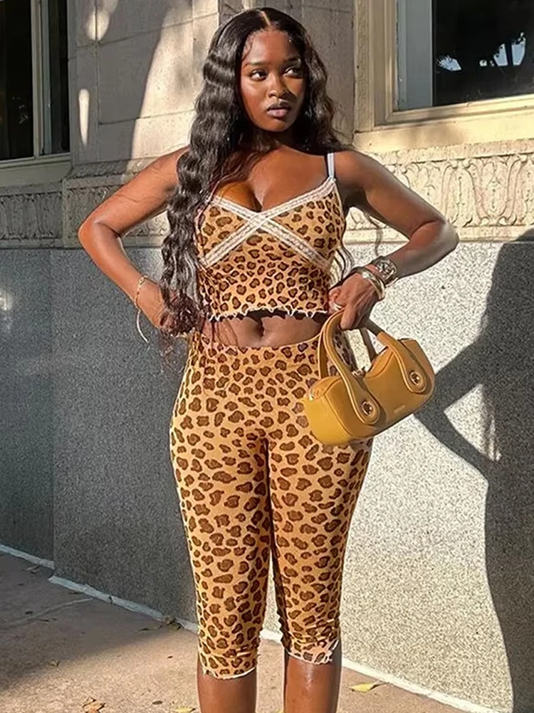 Whatiwear Leopard Print Fashion 2 Piece Set Women Mesh Patchwork Camisole+Skinny Stretch Mid Pants Tight Matching Street Outfits
Whatiwear Leopard Print Fashion 2 Piece Set Women Mesh Patchwork Camisole+Skinny Stretch Mid Pants Tight Matching Street Outfits