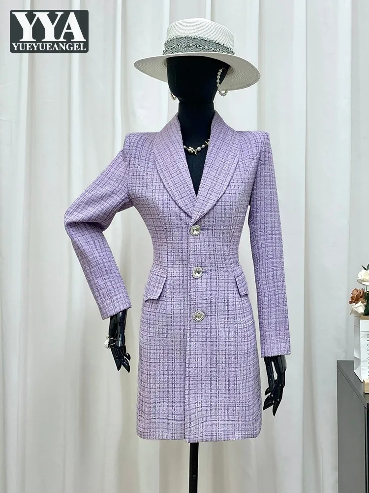 New Style Spring Autumn Coat Woven Grid Jacket Mid-Long Long Sleeve Single Breasted Slim Fit Turndown Collar Work Lady Outerwear
New Style Spring Autumn Coat Woven Grid Jacket Mid-Long Long Sleeve Single Breasted Slim Fit Turndown Collar Work Lady Outerwear