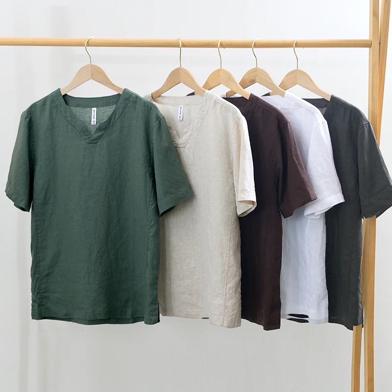 Linen New Style Short Sleeved Quality Shirt Men Pullover Trend Retro V-neck Top
Linen New Style Short Sleeved Quality Shirt Men Pullover Trend Retro V-neck Top