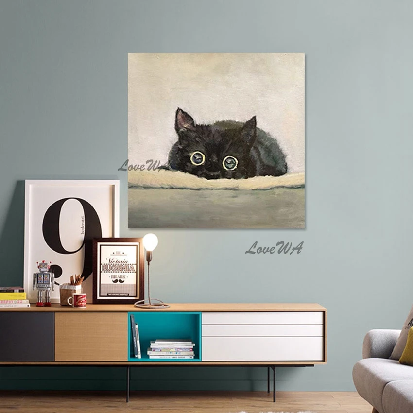 Black Cat Art Canvas Painting, No Framed Aesthetic Room Decoration, Modern Abstract Animal Picture on the Wall, Latest Arrival
Black Cat Art Canvas Painting, No Framed Aesthetic Room Decoration, Modern Abstract Animal Picture on the Wall, Latest Arrival