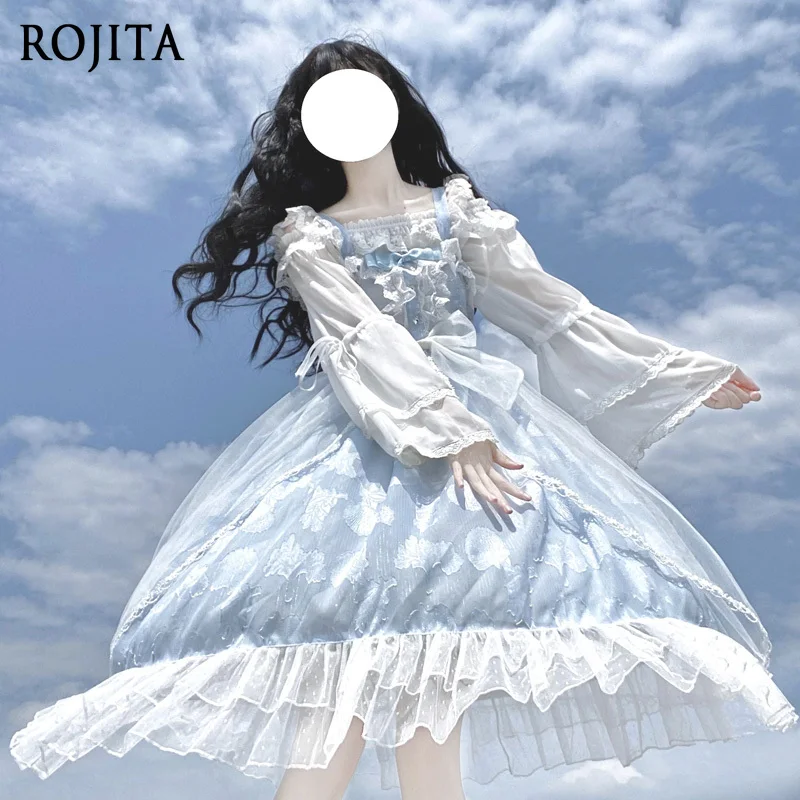 Original Design Sleeveless Lolita Dress Women 2025 New Japanese Style Blue JSK Strap Dress Sweet Bow Summer Dresses
Original Design Sleeveless Lolita Dress Women 2025 New Japanese Style Blue JSK Strap Dress Sweet Bow Summer Dresses