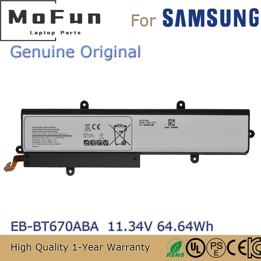 Brand New Original EB-BT670ABA 11.34V 64.64Wh Laptop Battery for Samsung Galaxy 18.4" SM-T670 AA2GB07B AA1G907KS
Brand New Original EB-BT670ABA 11.34V 64.64Wh Laptop Battery for Samsung Galaxy 18.4" SM-T670 AA2GB07B AA1G907KS