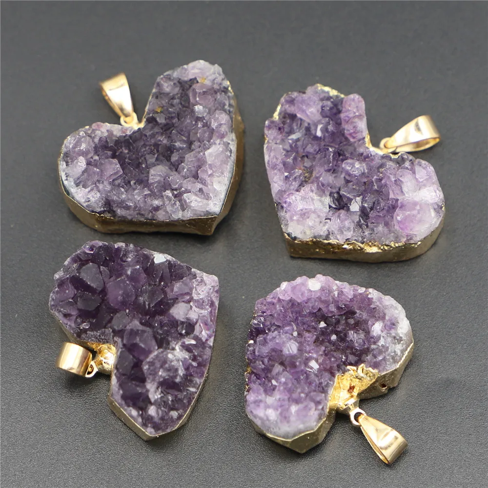 Fashion Natural Stone Heart Shape Exquisite Amethyst Pendant Men Women Unisex Jewelry Necklace Making 4Pcs Wholesale
Fashion Natural Stone Heart Shape Exquisite Amethyst Pendant Men Women Unisex Jewelry Necklace Making 4Pcs Wholesale