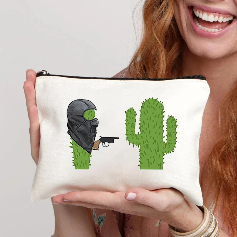 Cactus Funny Printed White Canvas Cosmetic Bag Organizer Casual Travel Sundries Storage Pouch Office Supplies Zipper Pencil Case
Cactus Funny Printed White Canvas Cosmetic Bag Organizer Casual Travel Sundries Storage Pouch Office Supplies Zipper Pencil Case