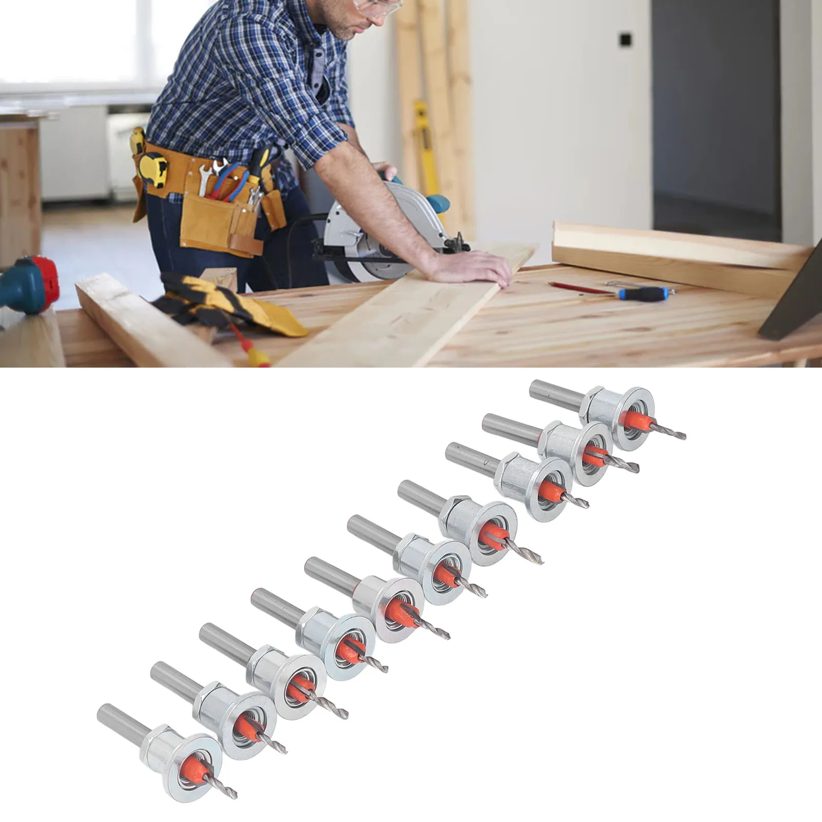 10 шт. сверла с зенковкой, регулируемая стоп, коническая зенковка для дерева, пластика, мягкого металла
10 шт. сверла с зенковкой, регулируемая стоп, коническая зенковка для дерева, пластика, мягкого металла