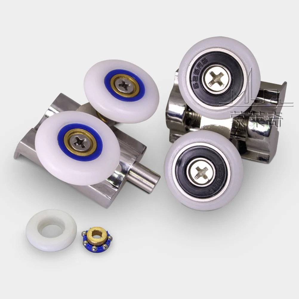 4pcs Set Of 4 Single Shower Rollers 2 Upper 2 Bottom Double Wheeled Stainless Steel Zinc Alloy Smooth Slide Bathroom Door Roller
4pcs Set Of 4 Single Shower Rollers 2 Upper 2 Bottom Double Wheeled Stainless Steel Zinc Alloy Smooth Slide Bathroom Door Roller