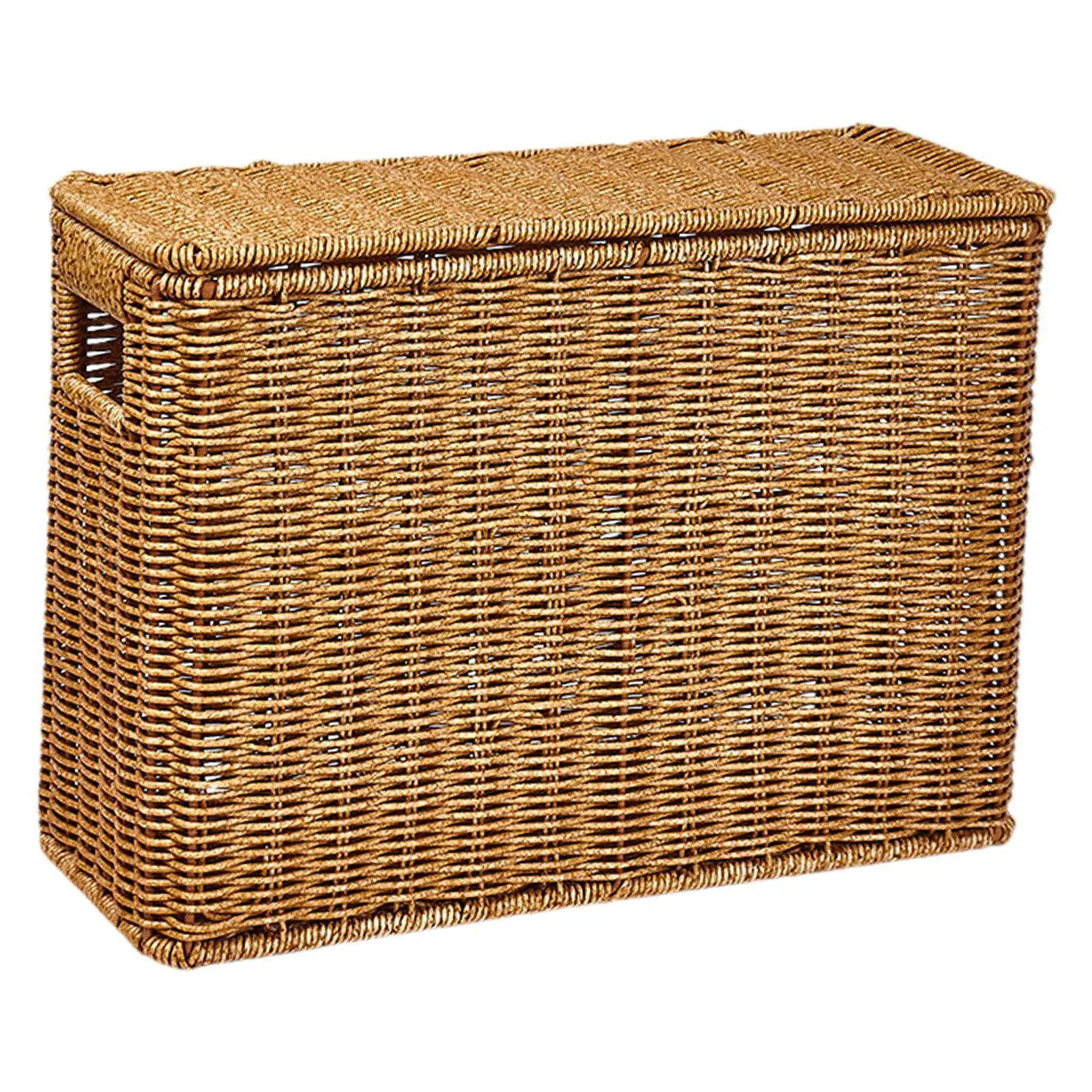 Flip Top Woven Storage Basket Slim Organizer Bin for Living Room Study Hat Storage Box Magazine Rack
Flip Top Woven Storage Basket Slim Organizer Bin for Living Room Study Hat Storage Box Magazine Rack