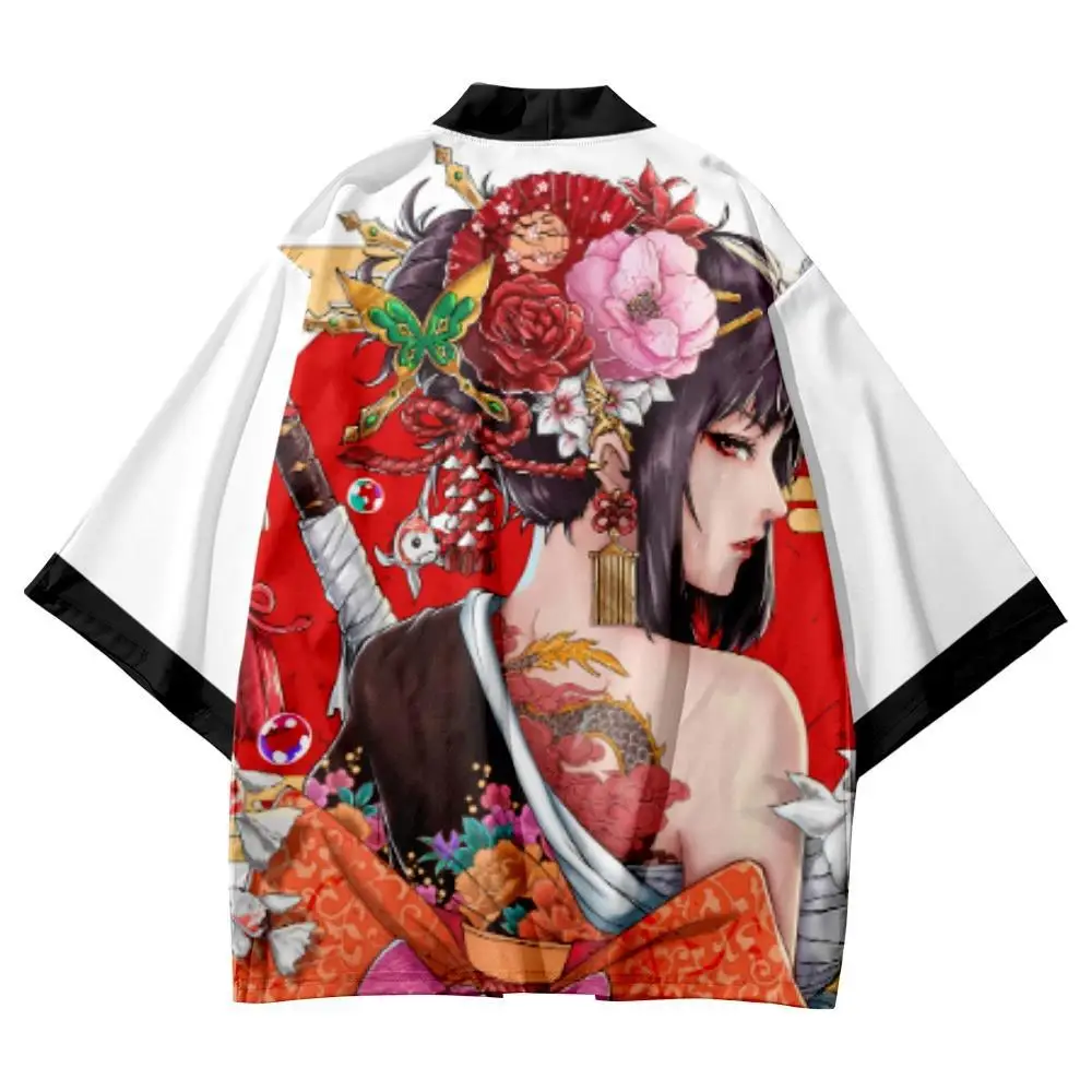 Summer Women Men Beach Cardigan Robe Haori Cartoon Beauty Samurai Printed Loose Japanese Kimono Streetwear Top Yukata
Summer Women Men Beach Cardigan Robe Haori Cartoon Beauty Samurai Printed Loose Japanese Kimono Streetwear Top Yukata