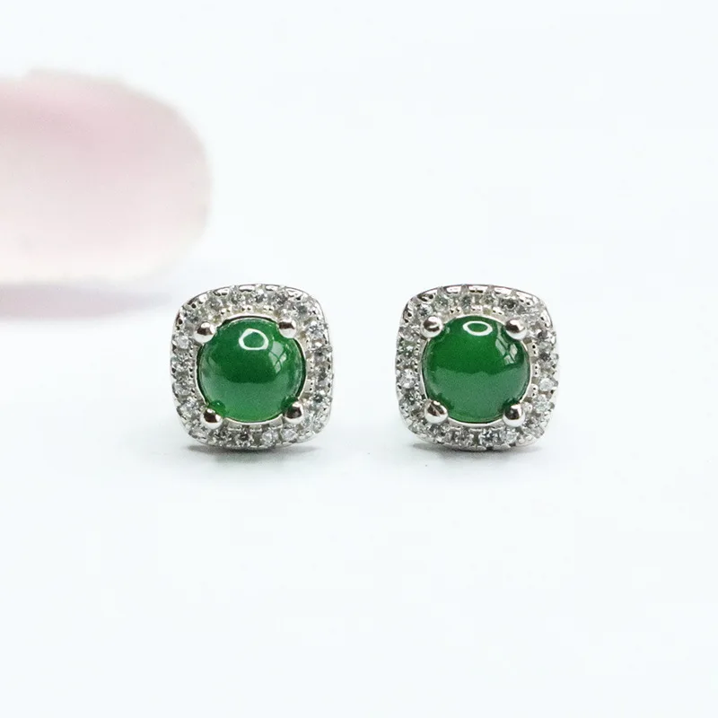 Vintage S925 Silver Natural Jade Earhooks: Ice Green Imperial Jade Hoop Earrings Chinese Ethnic Jewelry
Vintage S925 Silver Natural Jade Earhooks: Ice Green Imperial Jade Hoop Earrings Chinese Ethnic Jewelry