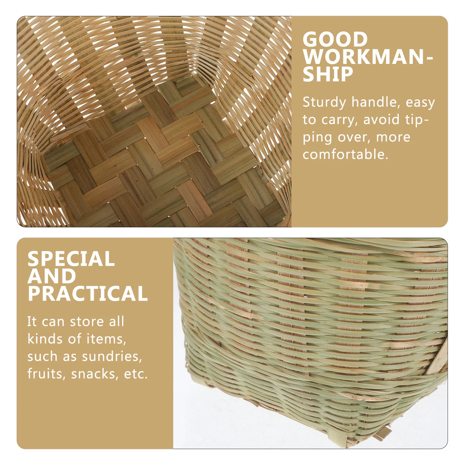 Portable Mid size H Woven Basket Storage Vegetable Dessert Bamboo Picnic Fruit Snacks Household Container Shopping
Portable Mid size H Woven Basket Storage Vegetable Dessert Bamboo Picnic Fruit Snacks Household Container Shopping