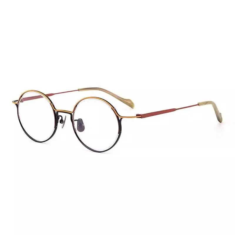 Premium two-color, ultra-light round frame, pure titanium retro glasses frame, anti-blue light
Premium two-color, ultra-light round frame, pure titanium retro glasses frame, anti-blue light