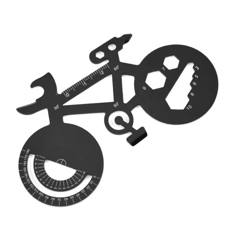100Pcs/Lot Stainless Steel Card Black Light and Easy To Carry A Wide Range of Multi-functional Outdoor Camping Bike Shaped
100Pcs/Lot Stainless Steel Card Black Light and Easy To Carry A Wide Range of Multi-functional Outdoor Camping Bike Shaped