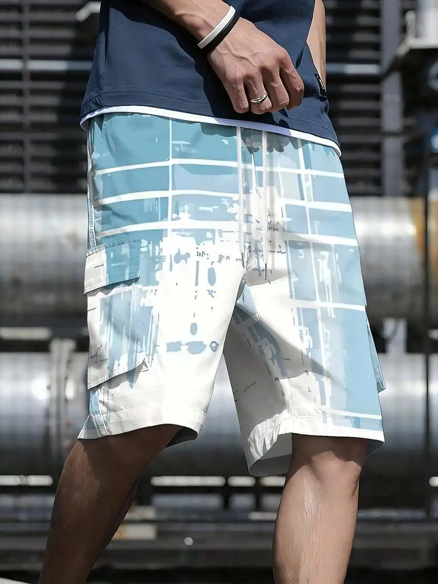 Mens Woven City Grid Print Cargo Shorts Breathable Quick Dry Summer Outdoor Leisure
Mens Woven City Grid Print Cargo Shorts Breathable Quick Dry Summer Outdoor Leisure
