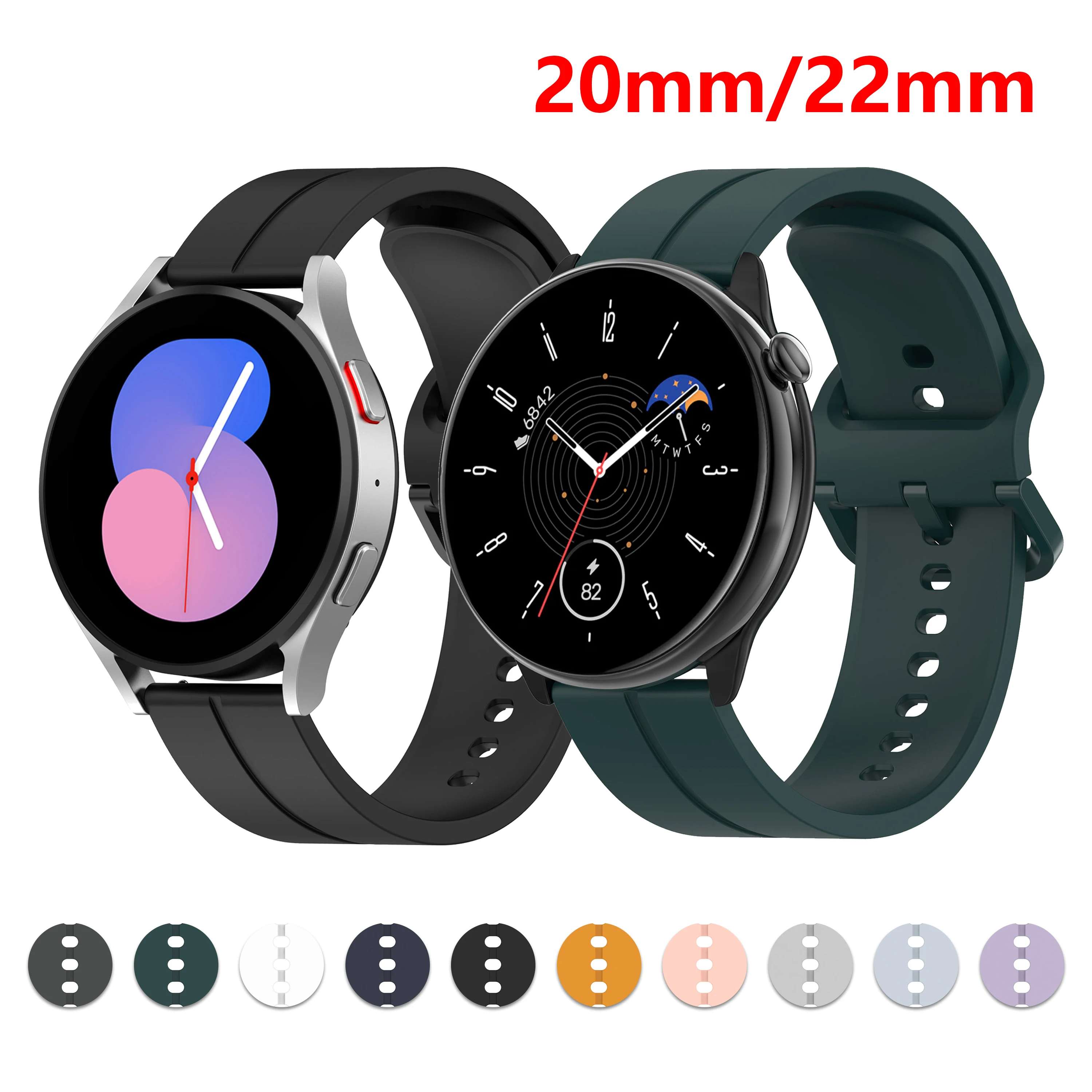 20 22mm Watch Band for Huami Amazfit GTR 4 3 2 2e GTS BIP U Pro Watch Strap Silicone Bracelet for Samsung Galaxy Watch 3 4 5 Pro
20 22mm Watch Band for Huami Amazfit GTR 4 3 2 2e GTS BIP U Pro Watch Strap Silicone Bracelet for Samsung Galaxy Watch 3 4 5 Pro