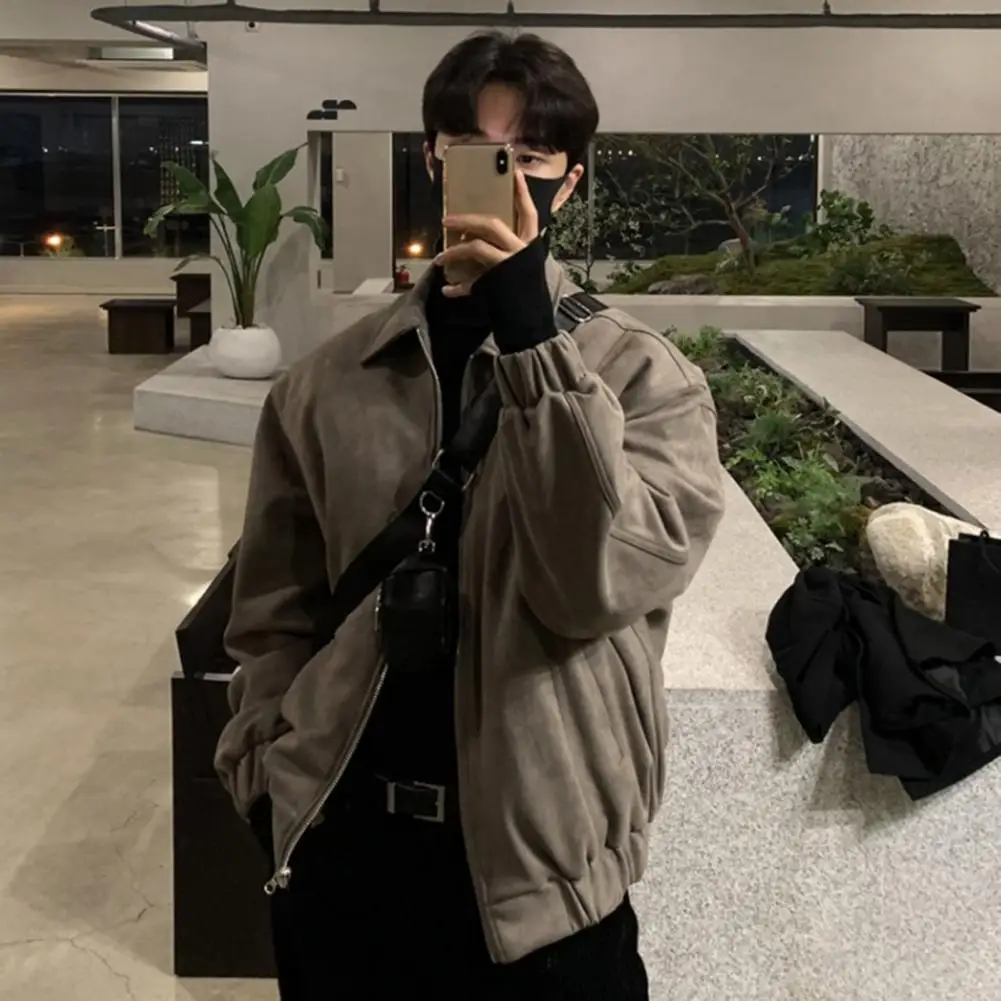 Solid Color Jacket Stylish Men's Lapel Zipper Jacket With Pockets Outwear Coat For Men Solid Color Loose Fit Long Sleeve
Solid Color Jacket Stylish Men's Lapel Zipper Jacket With Pockets Outwear Coat For Men Solid Color Loose Fit Long Sleeve