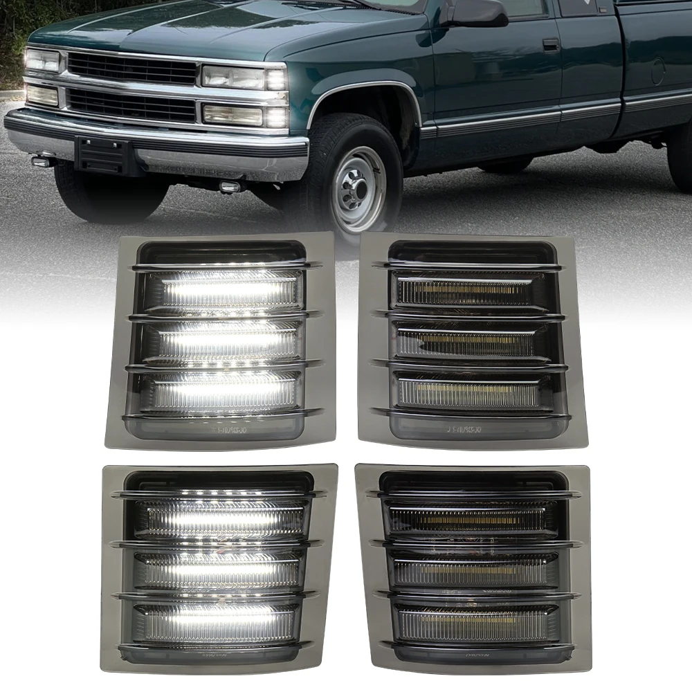 OVOVS LED Side Marker Lights with Amber Sequential Turn Signal Smoked Lens for 1994-1998 Chevy Silverado Suburban C/K 1500 2500
OVOVS LED Side Marker Lights with Amber Sequential Turn Signal Smoked Lens for 1994-1998 Chevy Silverado Suburban C/K 1500 2500