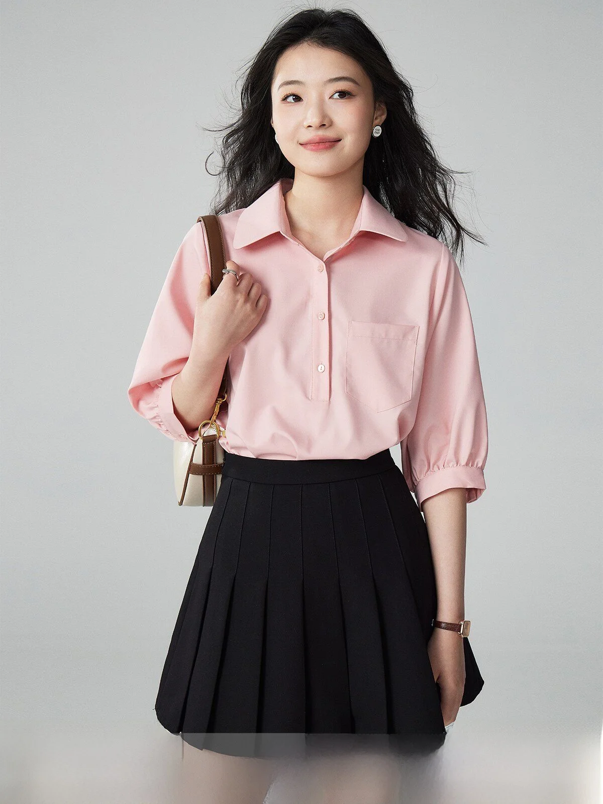 Sweet Style Pink Shirt Women's Summer Collar Five-Quarter Sleeve Breathable Comfortable Commute Top Yake Home Fashion
Sweet Style Pink Shirt Women's Summer Collar Five-Quarter Sleeve Breathable Comfortable Commute Top Yake Home Fashion