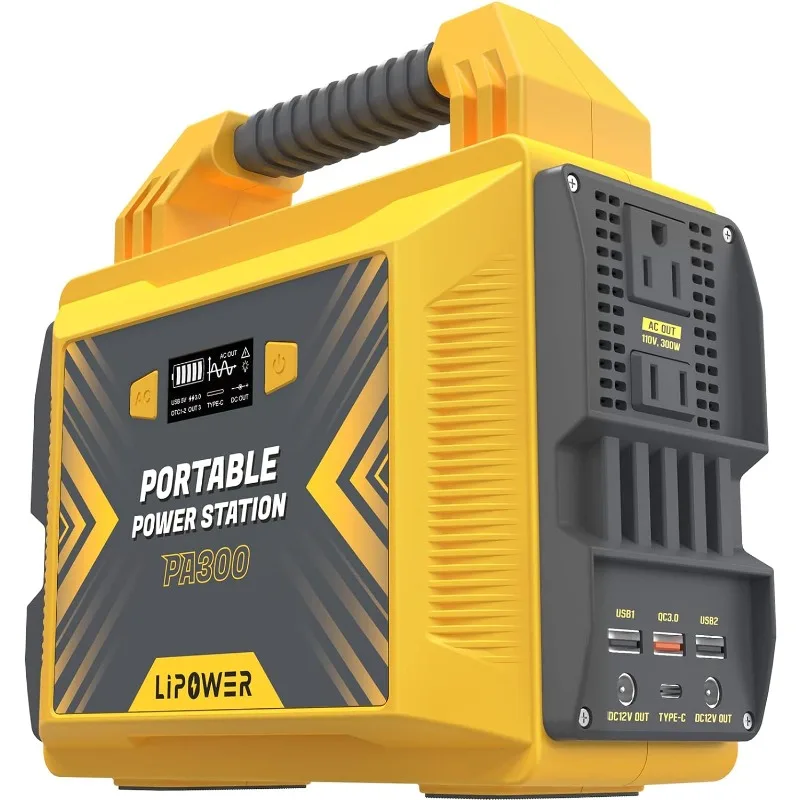 LIPOWER 300W Portable Power Station, Average 25 Phone Recharges, 1-4 Nights for CPAP, 296Wh Portable Solar Powered
LIPOWER 300W Portable Power Station, Average 25 Phone Recharges, 1-4 Nights for CPAP, 296Wh Portable Solar Powered