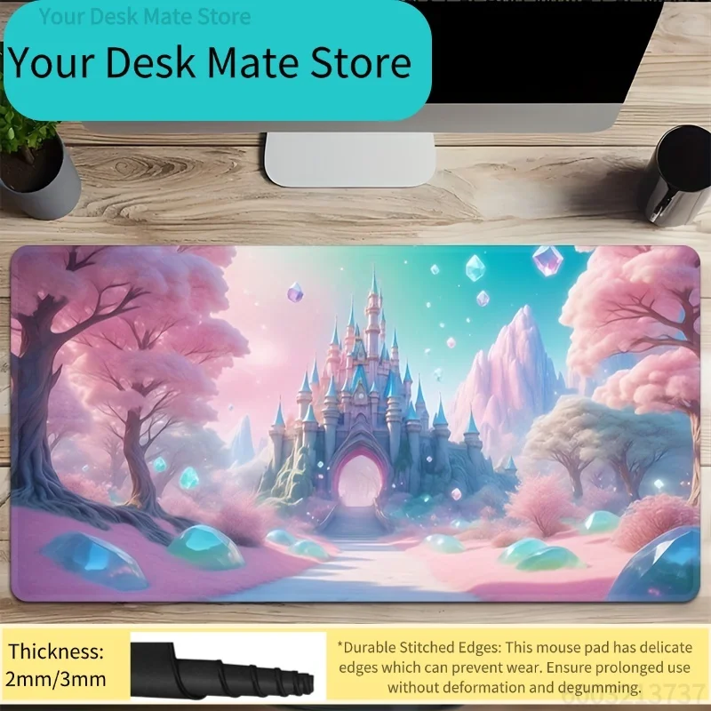 1 Large Pink Fantasy Castle Printed Non-Slip Stitched Edge Desk Mat for Gaming Office Home
1 Large Pink Fantasy Castle Printed Non-Slip Stitched Edge Desk Mat for Gaming Office Home