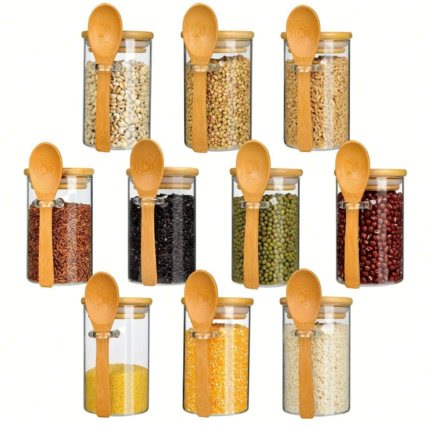 Glass Sugar Container with Spoon 10oz Glass Jars with Bamboo Lid and Spoon, Bamboo Lid Storage Jar Containers
Glass Sugar Container with Spoon 10oz Glass Jars with Bamboo Lid and Spoon, Bamboo Lid Storage Jar Containers