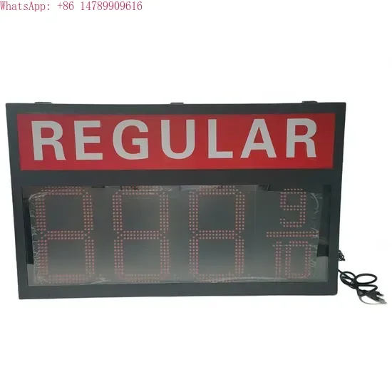 Gas Station 12inch Red 8.889/10 WiFi APP Remote Control Display, LED Gas Price Board with Regular Logo
Gas Station 12inch Red 8.889/10 WiFi APP Remote Control Display, LED Gas Price Board with Regular Logo