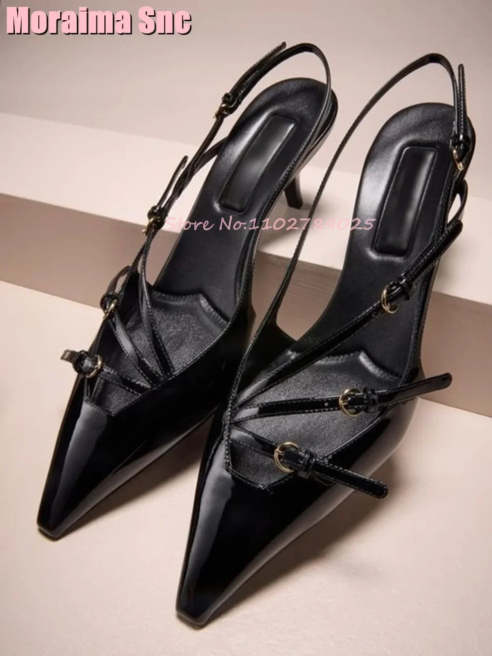 Belt Buckle Pointed Toe Sandals Patent Leather Back Strap Stiletto High Heel Fashion Sexy Elegant Women Shoes Runway Summer 2024
Belt Buckle Pointed Toe Sandals Patent Leather Back Strap Stiletto High Heel Fashion Sexy Elegant Women Shoes Runway Summer 2024