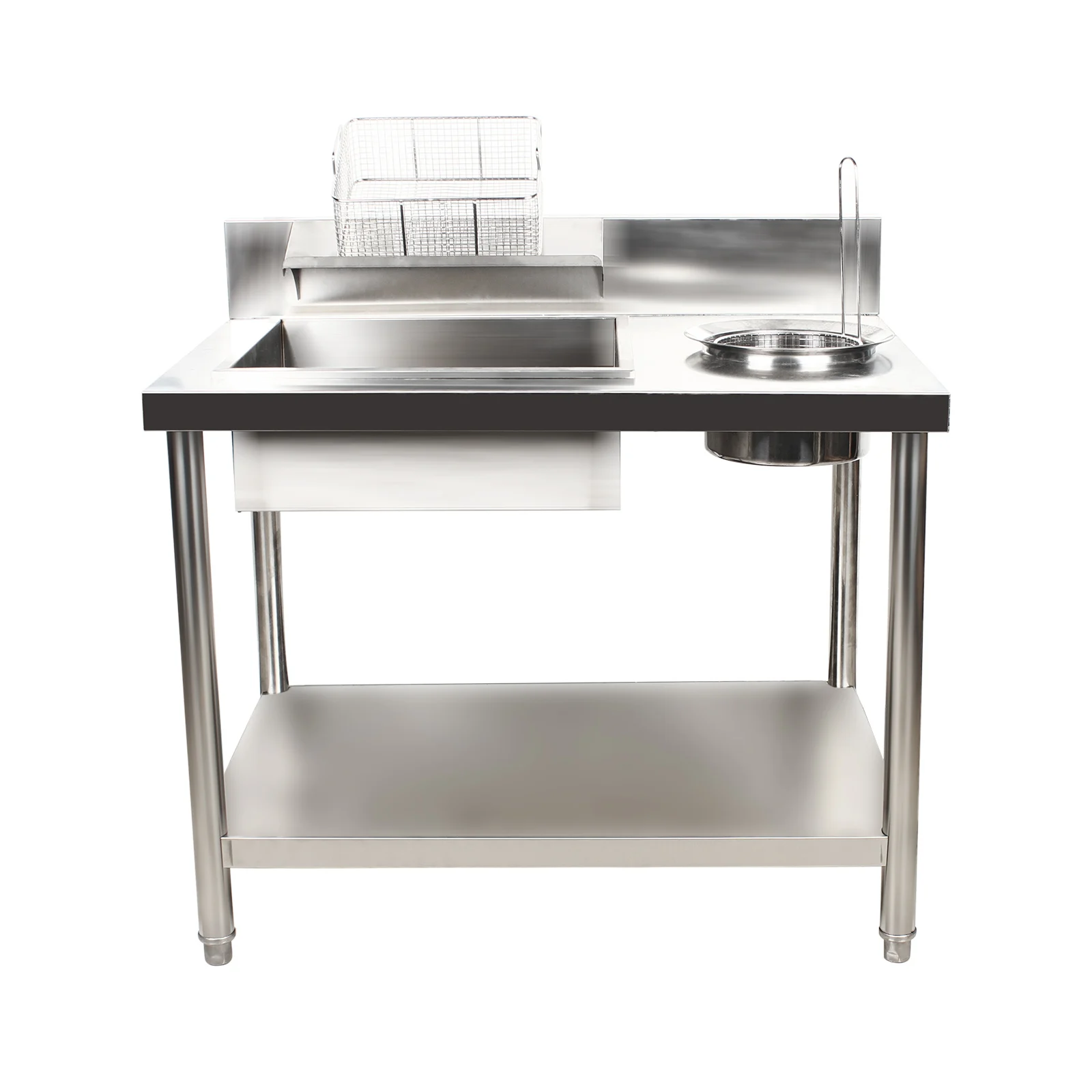 Durable Commercial Kitchen Prep Table with Stainless Steel, Large Storage Capacity, Removable Basins for Easy Cleaning
Durable Commercial Kitchen Prep Table with Stainless Steel, Large Storage Capacity, Removable Basins for Easy Cleaning