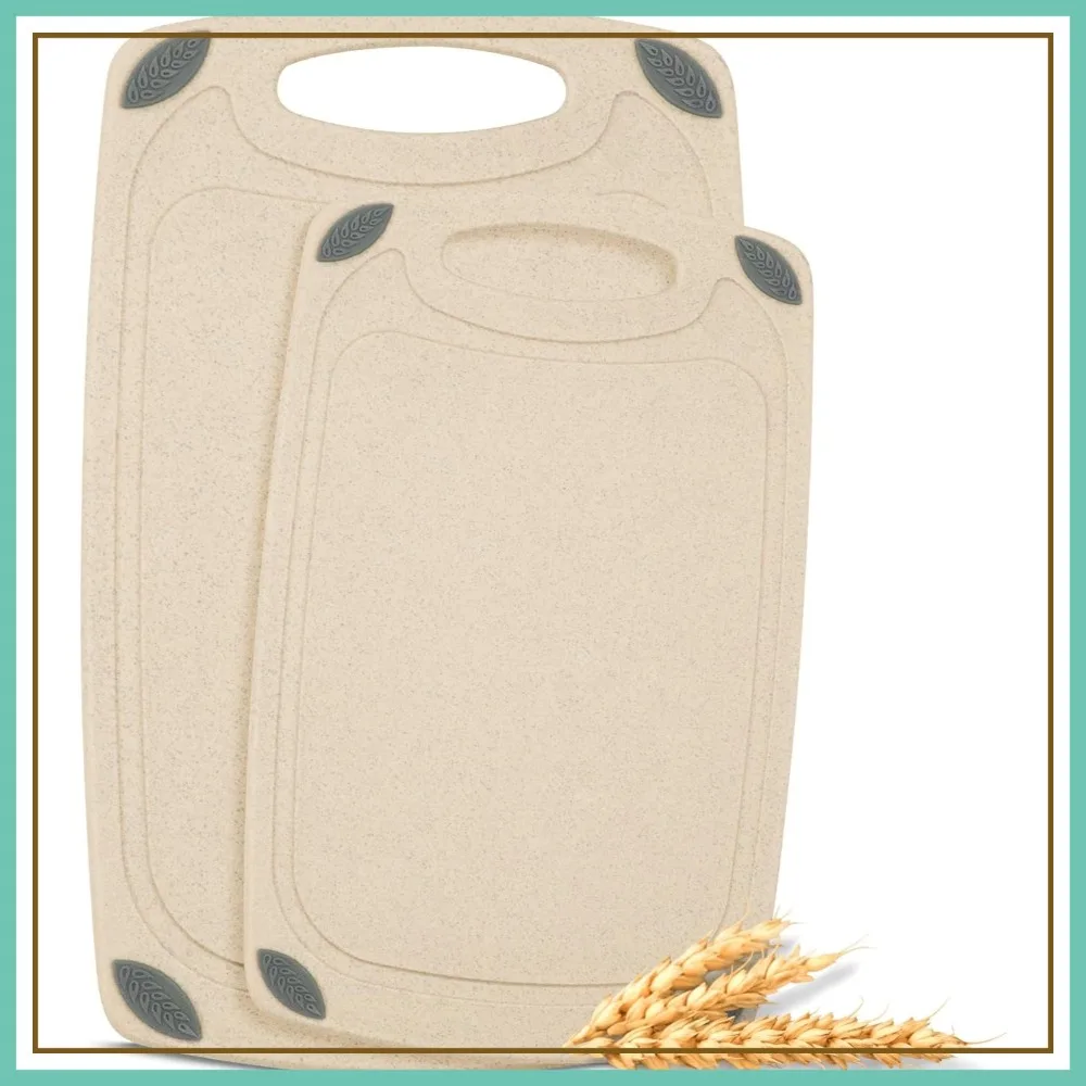 Reversible Cutting Board Set, Eco-Friendly Wheat Straw Fiber, BPA Free Kitchen Chopping Boards
Reversible Cutting Board Set, Eco-Friendly Wheat Straw Fiber, BPA Free Kitchen Chopping Boards