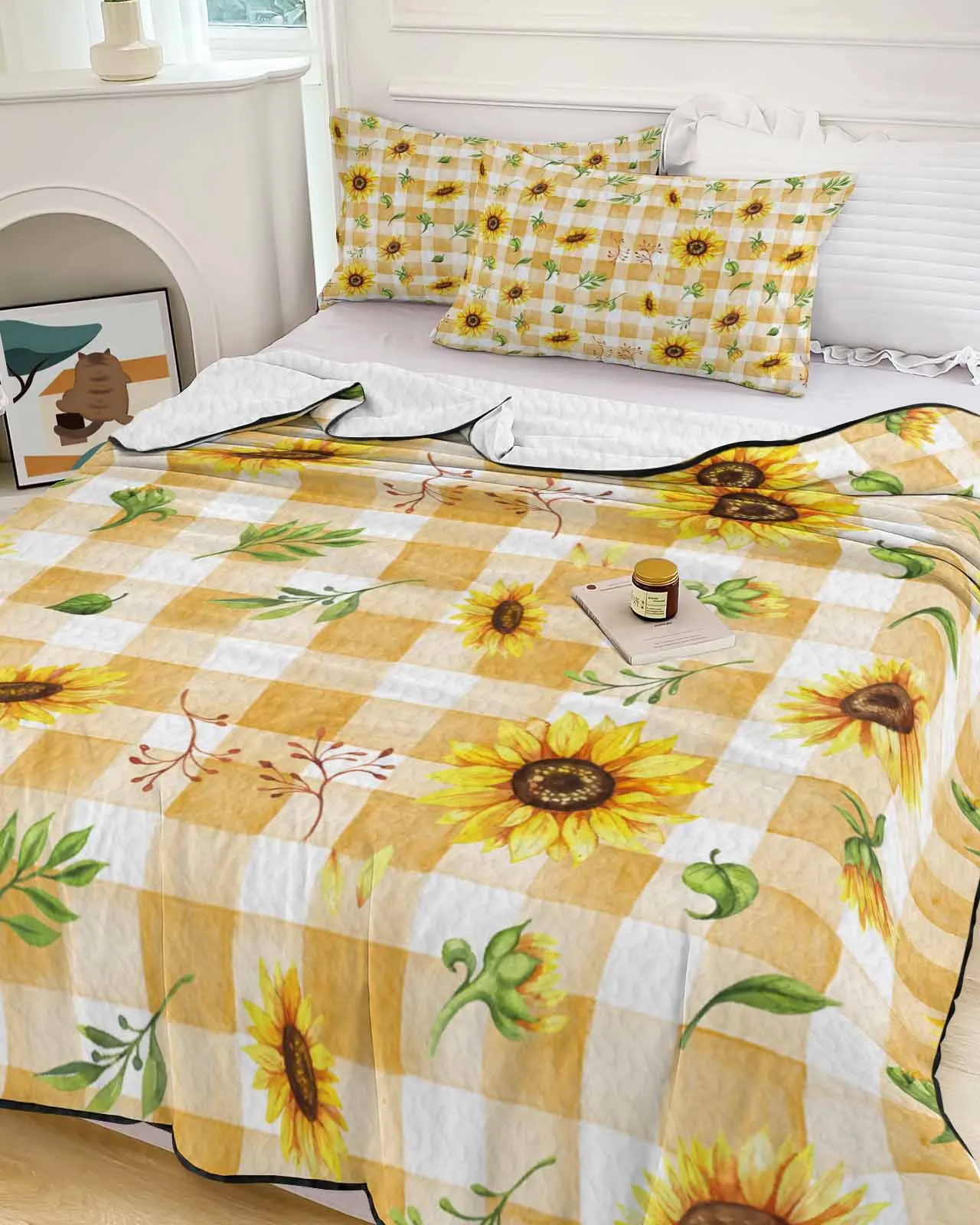 Summer Watercolor Sunflower Flower Pattern Summer Cooling Quilt Air Condition Blanket Comfortable Lightweight Bedroom Thin Quilt
Summer Watercolor Sunflower Flower Pattern Summer Cooling Quilt Air Condition Blanket Comfortable Lightweight Bedroom Thin Quilt