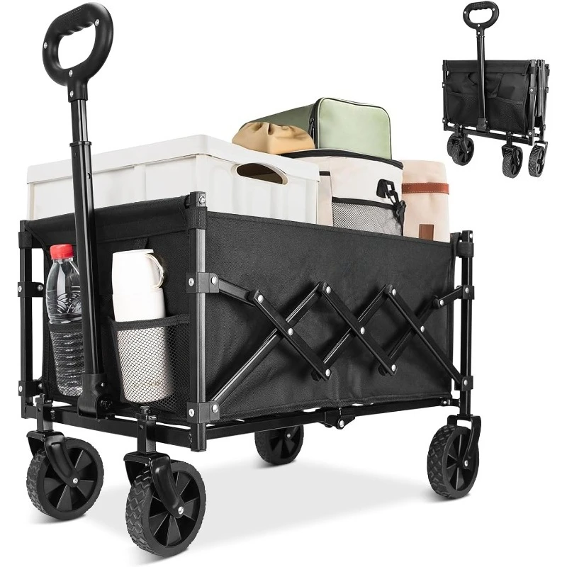 Collapsible Wagon Cart Foldable Heavy Duty Folding Wagon Large Capacity Shopping Cart Utility for Camping Garden Beach
Collapsible Wagon Cart Foldable Heavy Duty Folding Wagon Large Capacity Shopping Cart Utility for Camping Garden Beach