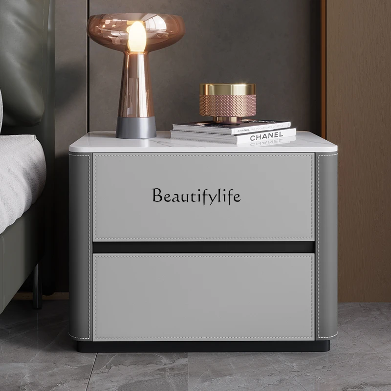 Slate bedside table simple post-modern light luxury solid wood leather bedroom two chest cabinet
Slate bedside table simple post-modern light luxury solid wood leather bedroom two chest cabinet