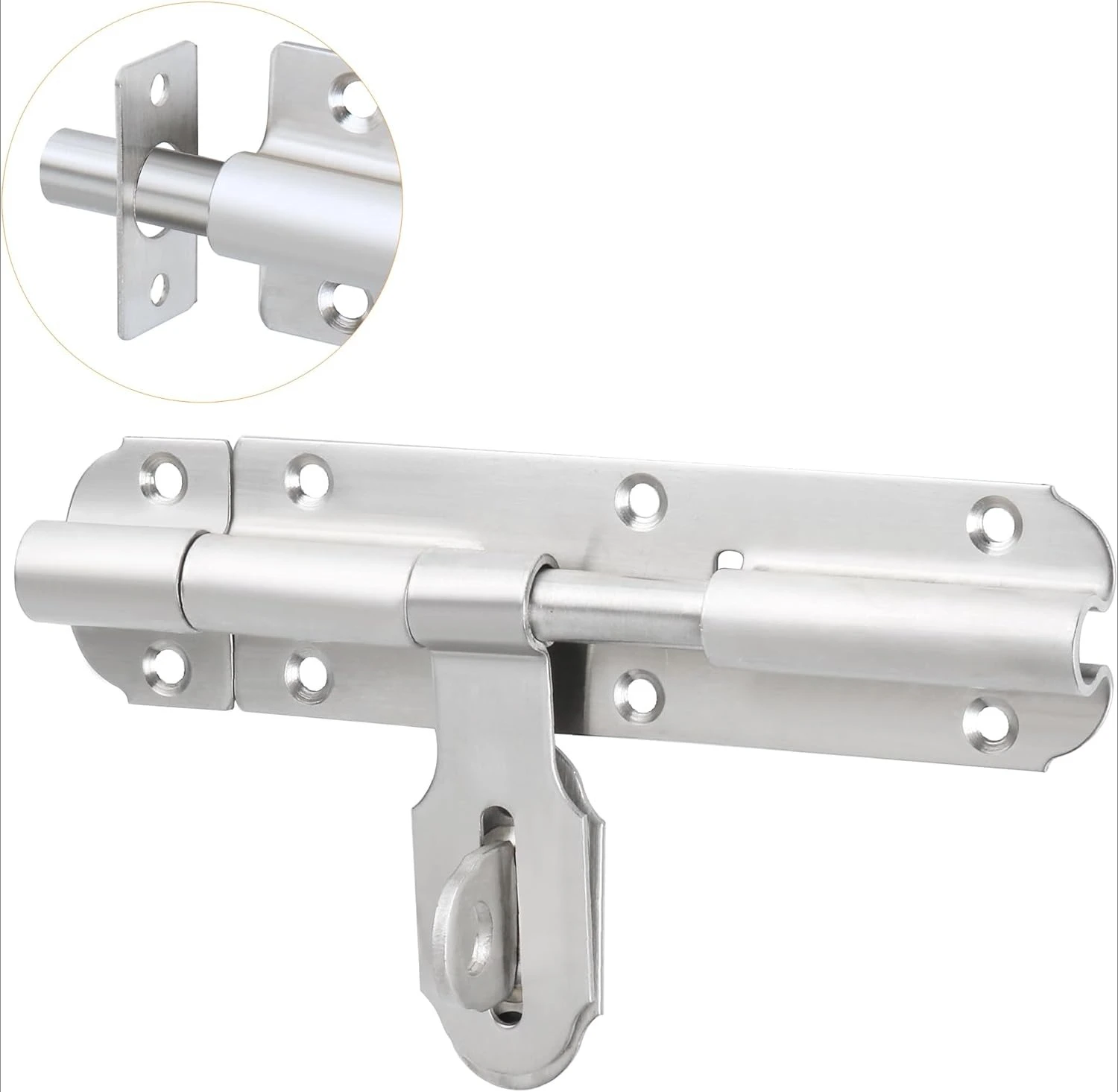 Stainless steel heavy-duty left and right locking pins, thickened and thickened, exposed locking pins, door bolts, wooden door
Stainless steel heavy-duty left and right locking pins, thickened and thickened, exposed locking pins, door bolts, wooden door