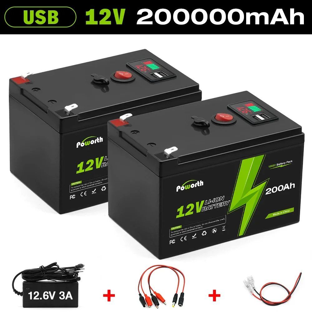 12V 200Ah Lithium LiFePO4 Deep Cycle Battery, 4000+ Cycles Rechargeable Battery for Solar/Wind Power,Small UPS,Lighting,and More
12V 200Ah Lithium LiFePO4 Deep Cycle Battery, 4000+ Cycles Rechargeable Battery for Solar/Wind Power,Small UPS,Lighting,and More