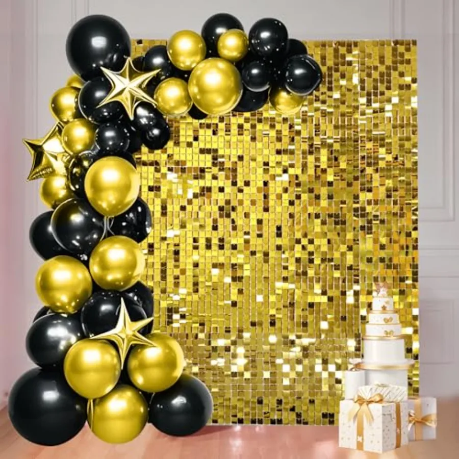 24 Pcs Gold Shimmer Wall Backdrop Panels - Square Gold Sequin Panels for Birthday Anniversary Parties Background Decoration
24 Pcs Gold Shimmer Wall Backdrop Panels - Square Gold Sequin Panels for Birthday Anniversary Parties Background Decoration