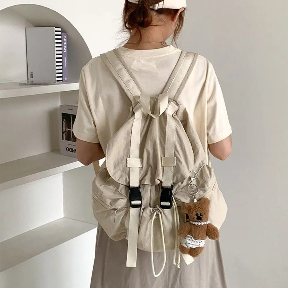 Simple Solid Color Drawsting Backpacks Nylon Light Weight Ruched Shoulder Bags Casual Large Capacity Student Schoolbag Men Women
Simple Solid Color Drawsting Backpacks Nylon Light Weight Ruched Shoulder Bags Casual Large Capacity Student Schoolbag Men Women