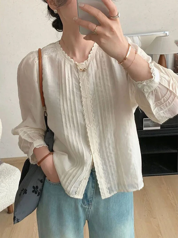 Elegant Long Sleeve Shirt Women's Fashion Spring Summer New Style Petite Slimming Top Casual Loose Fit Button Detail
Elegant Long Sleeve Shirt Women's Fashion Spring Summer New Style Petite Slimming Top Casual Loose Fit Button Detail