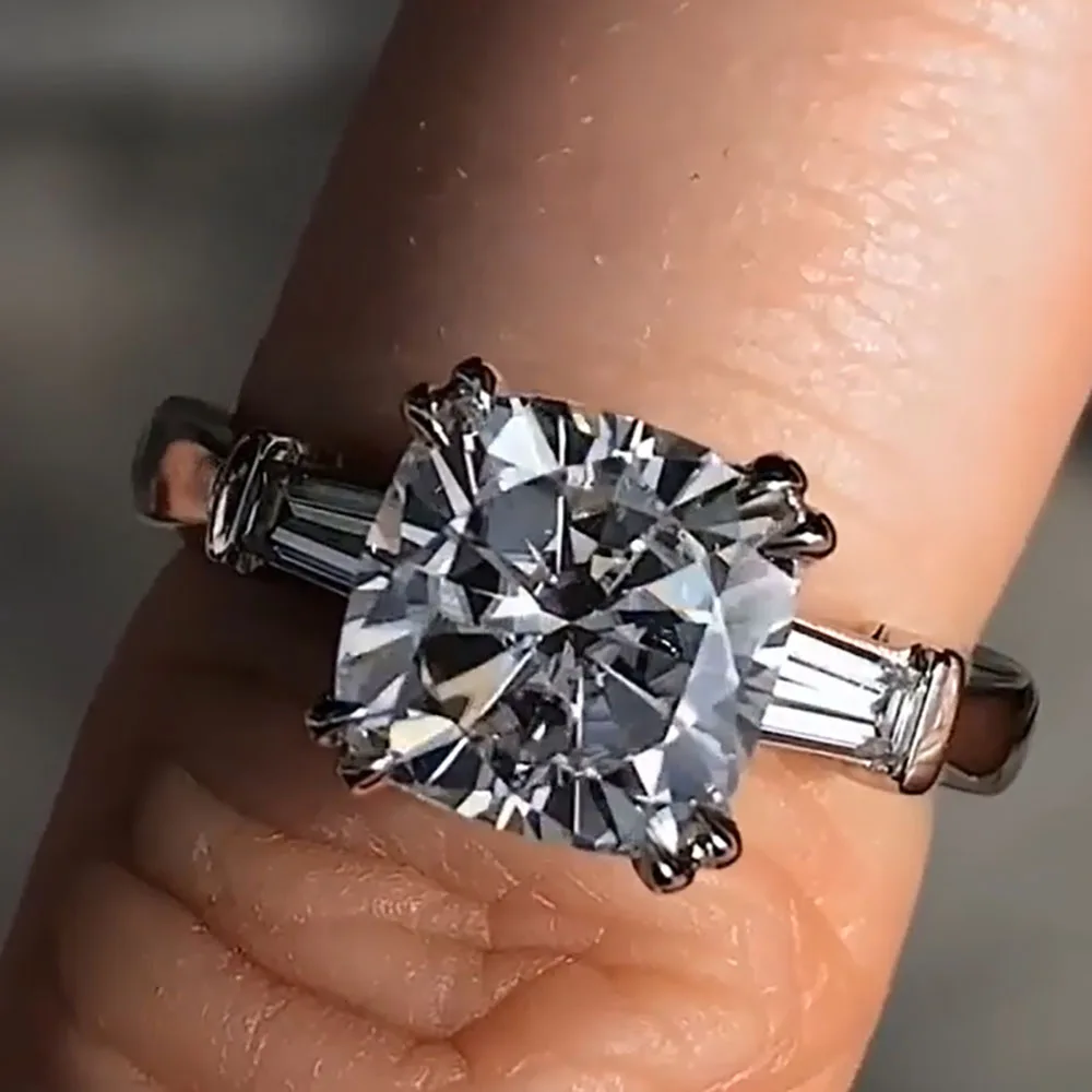 Custom Solid 14K White Gold Women Wedding Anniversary Engagement Ring 1 2 3 4 5 Ct Cushion Moissanite Diamond Ring Trapezoid
Custom Solid 14K White Gold Women Wedding Anniversary Engagement Ring 1 2 3 4 5 Ct Cushion Moissanite Diamond Ring Trapezoid