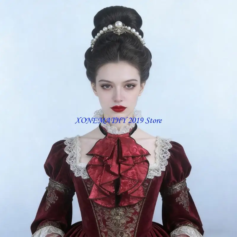 F42F Victorian Ruff Collar Multilayer Lace Drape Collar for Formal Event Stage Performances False Collar for Cocktail Party
F42F Victorian Ruff Collar Multilayer Lace Drape Collar for Formal Event Stage Performances False Collar for Cocktail Party