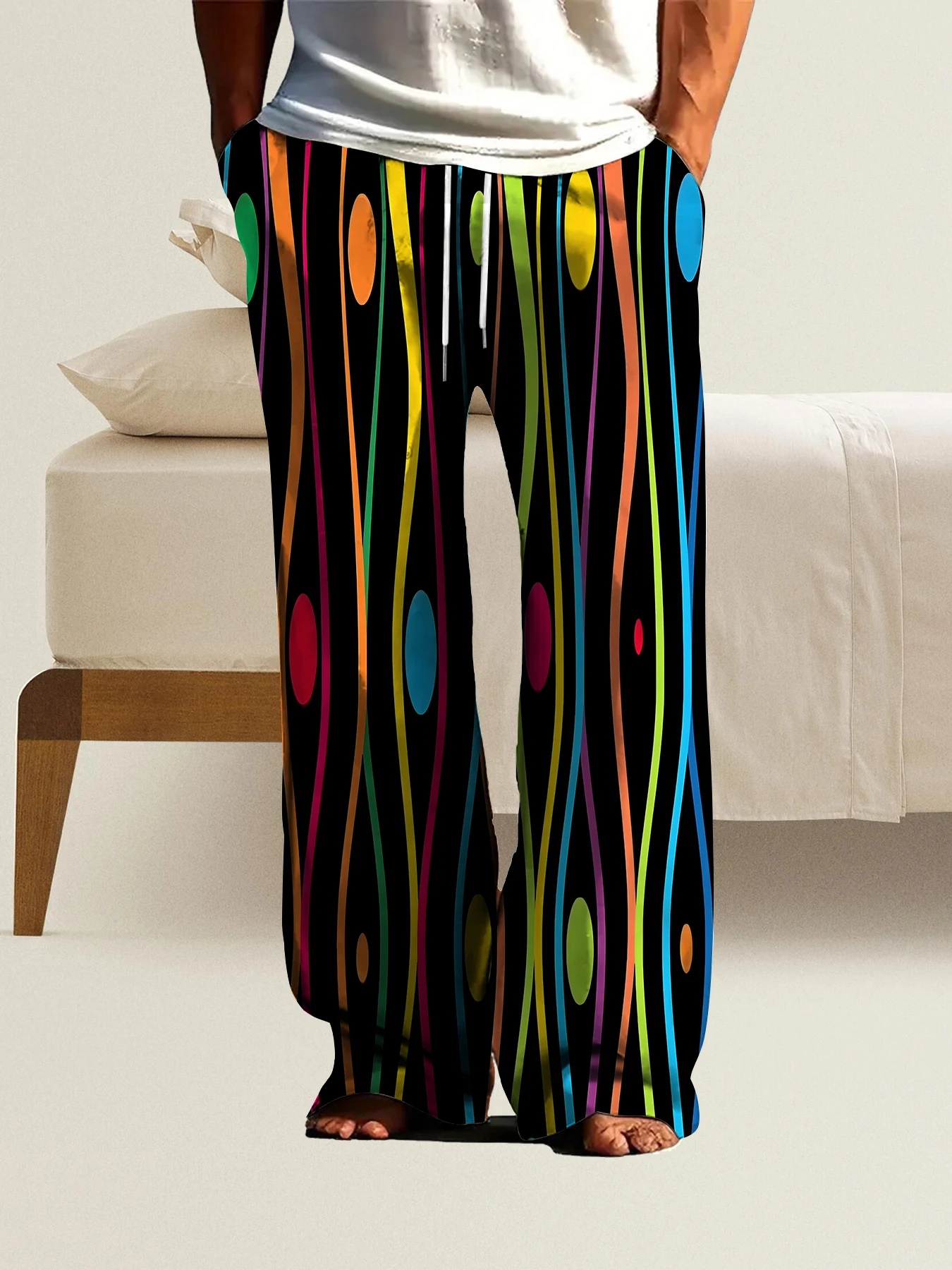 2026 Men's Printed Straight Leg Pants Abstract Art Red Black Pattern Drawstring Waist Loose Fit Casual Summer Beach Fashion
2026 Men's Printed Straight Leg Pants Abstract Art Red Black Pattern Drawstring Waist Loose Fit Casual Summer Beach Fashion