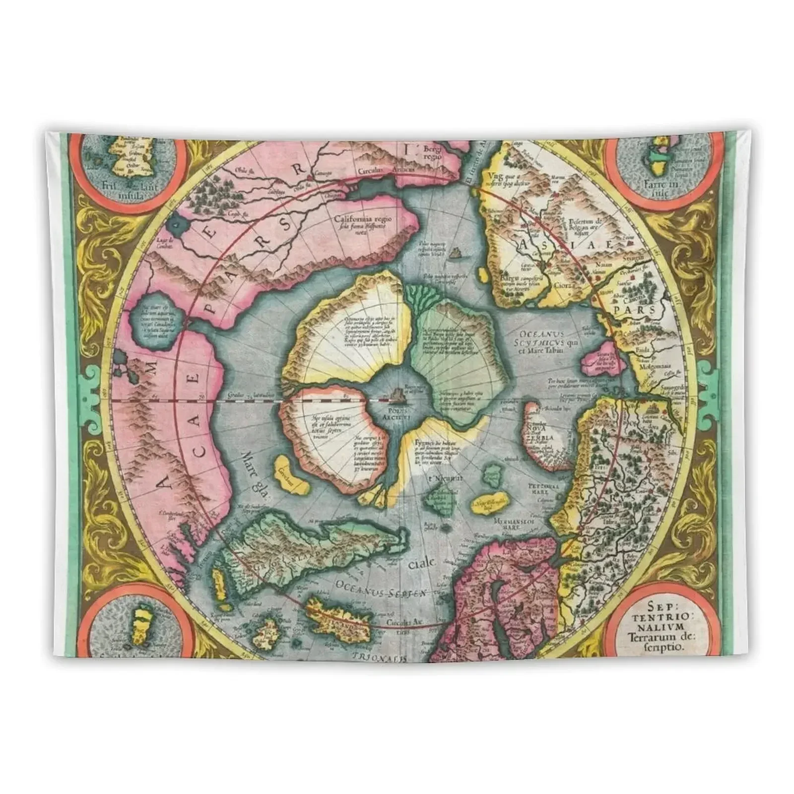 First map of the North Pole - 1606 Mercator Hondius Tapestry Decoration Wall Wall Deco Tapestry
First map of the North Pole - 1606 Mercator Hondius Tapestry Decoration Wall Wall Deco Tapestry