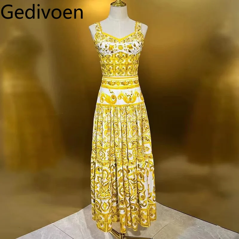 Gedivoen Fashion Summer Woman's Suit Small Strap Short Top+Skirt Baroque Printed Vacation Slim Cotton Two Pieces
Gedivoen Fashion Summer Woman's Suit Small Strap Short Top+Skirt Baroque Printed Vacation Slim Cotton Two Pieces