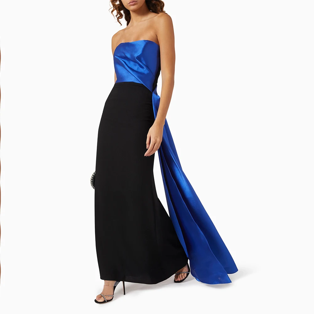 Column Prom Dress Maxi Strapless Royal Blue Satin Draped Sleeveless Black Prom Gowns for Women 2025 Backless Wedding Guest Gowns
Column Prom Dress Maxi Strapless Royal Blue Satin Draped Sleeveless Black Prom Gowns for Women 2025 Backless Wedding Guest Gowns